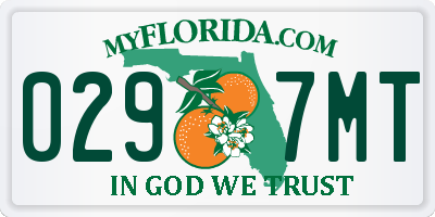 FL license plate 0297MT