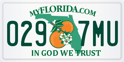 FL license plate 0297MU