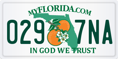 FL license plate 0297NA
