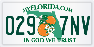 FL license plate 0297NV