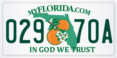 FL license plate 0297OA