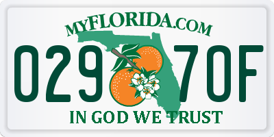 FL license plate 0297OF