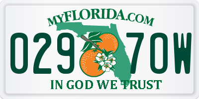 FL license plate 0297OW