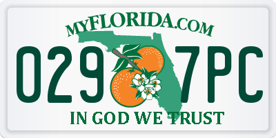 FL license plate 0297PC