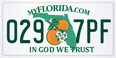 FL license plate 0297PF