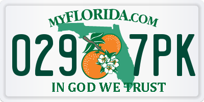FL license plate 0297PK