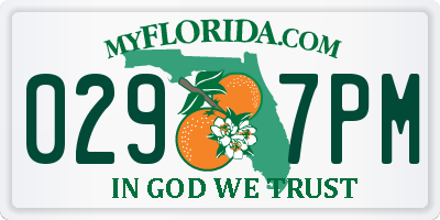 FL license plate 0297PM