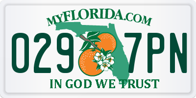 FL license plate 0297PN