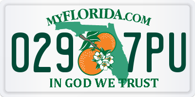 FL license plate 0297PU