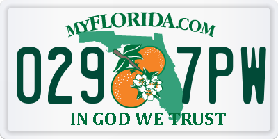 FL license plate 0297PW