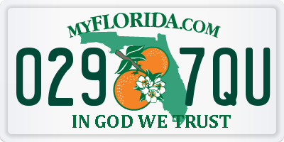 FL license plate 0297QU