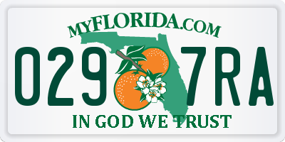 FL license plate 0297RA