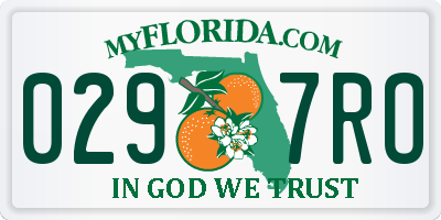 FL license plate 0297RO