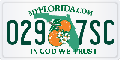 FL license plate 0297SC