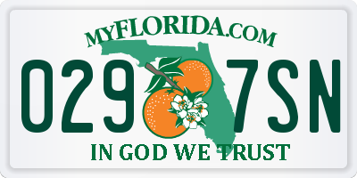 FL license plate 0297SN