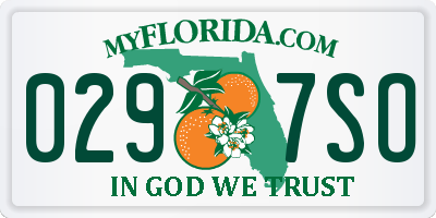 FL license plate 0297SO