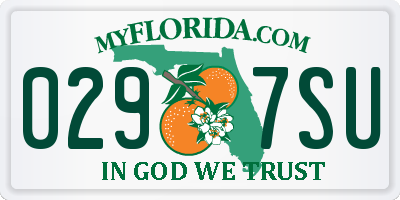 FL license plate 0297SU