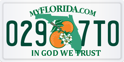 FL license plate 0297TO