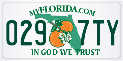 FL license plate 0297TY
