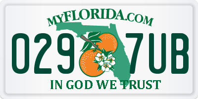 FL license plate 0297UB