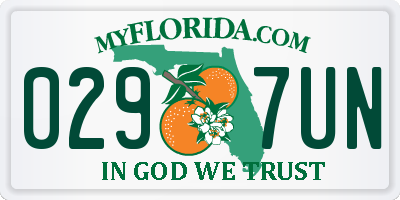 FL license plate 0297UN