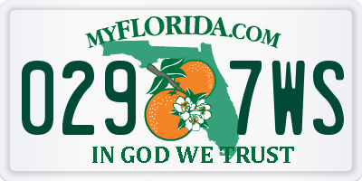 FL license plate 0297WS