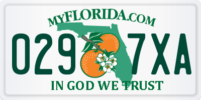 FL license plate 0297XA