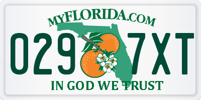 FL license plate 0297XT
