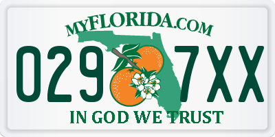 FL license plate 0297XX
