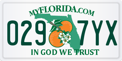 FL license plate 0297YX