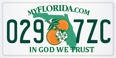FL license plate 0297ZC