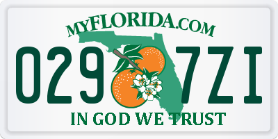 FL license plate 0297ZI