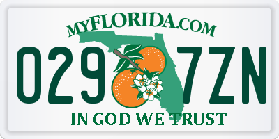 FL license plate 0297ZN