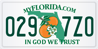FL license plate 0297ZO