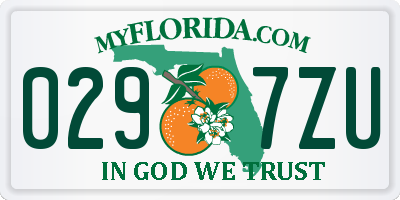 FL license plate 0297ZU