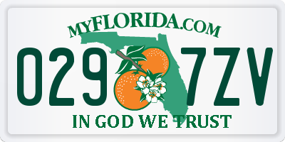FL license plate 0297ZV