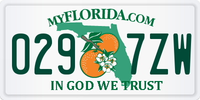 FL license plate 0297ZW