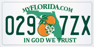 FL license plate 0297ZX
