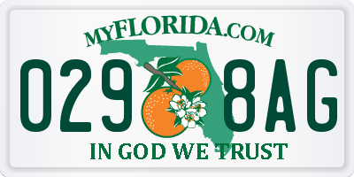 FL license plate 0298AG