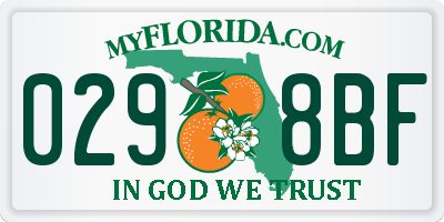 FL license plate 0298BF