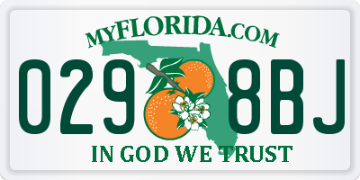 FL license plate 0298BJ