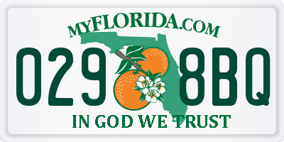 FL license plate 0298BQ