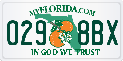 FL license plate 0298BX