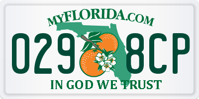 FL license plate 0298CP