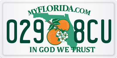 FL license plate 0298CU