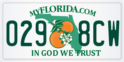 FL license plate 0298CW