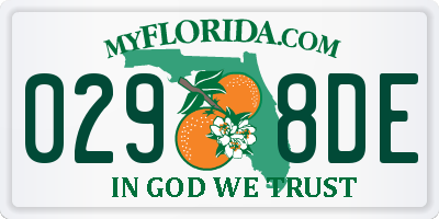 FL license plate 0298DE