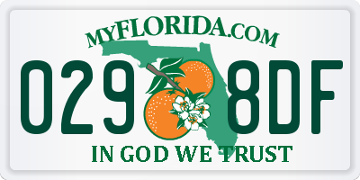 FL license plate 0298DF