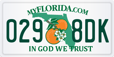 FL license plate 0298DK