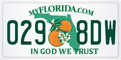 FL license plate 0298DW